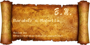 Barabás Mabella névjegykártya